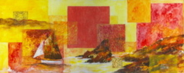 Peinture intitulée "coucher de soleil s…" par Vallonia, Œuvre d'art originale