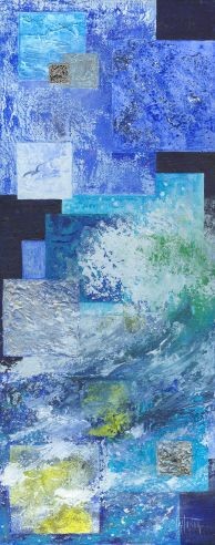 Peinture intitulée "déferlante bleue" par Vallonia, Œuvre d'art originale