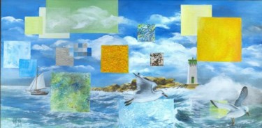 Peinture intitulée "vie marine" par Vallonia, Œuvre d'art originale