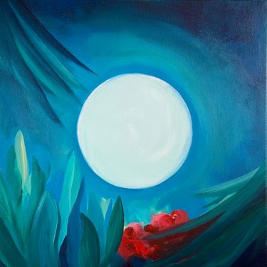 Peinture intitulée "Blue moon" par Valentina Fedoseeva, Œuvre d'art originale, Acrylique