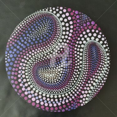 Peinture intitulée "Mandala Mauve" par Valou., Œuvre d'art originale, Acrylique