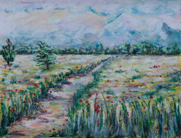 Painting titled "Coquelicots sauvages" by Valquiria Imperiano, Original Artwork, Oil