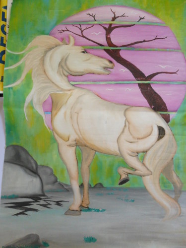 Instalação intitulada "Cavalo Branco" por Mess, Obras de arte originais