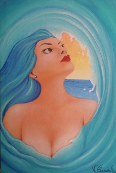 Painting titled "La Fata Marina" by Valter Carnevale, Original Artwork, Acrylic