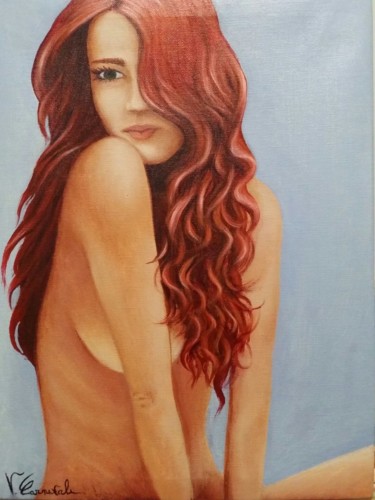Painting titled "Red Passion" by Valter Carnevale, Original Artwork, Acrylic