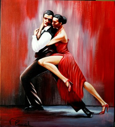 Painting titled "Ballerini di Tango 2" by Valter Carnevale, Original Artwork, Acrylic