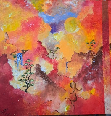 Painting titled "Eden" by Valérie Lavrut, Original Artwork, Acrylic
