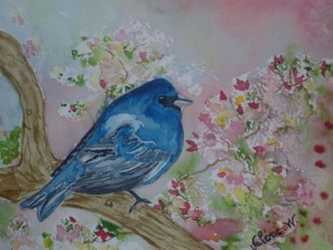 Peinture intitulée "L'ange bleu" par Valérie Westrelin, Œuvre d'art originale, Huile