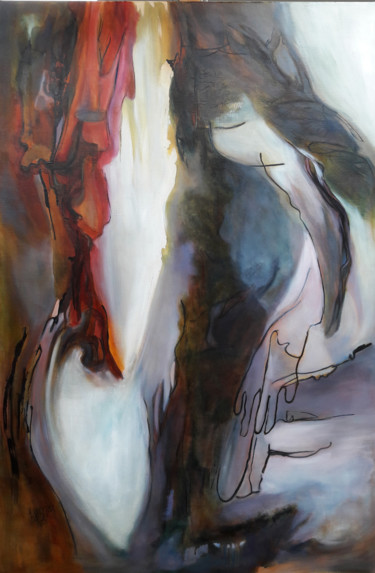 Painting titled "vérité" by Valy Husson, Original Artwork, Oil