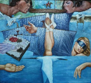 Картина под названием "День рождения" - Валентин Зеньковский, Подлинное произведение искусства, Масло
