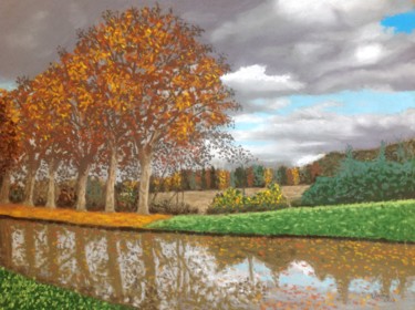 Dessin intitulée "L'automne au bord d…" par Vame, Œuvre d'art originale, Autre