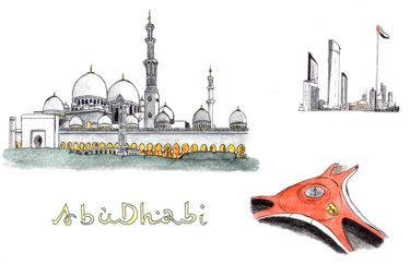 Drawing titled "Abu Dhabi" by Vame, Original Artwork, Other