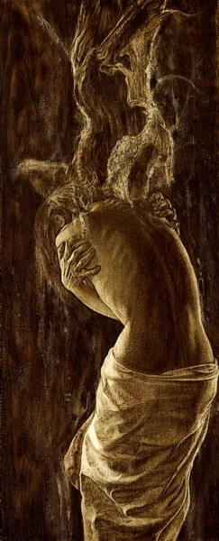 Drawing titled "emptiness - wood bu…" by Van Ko Tokusha, Original Artwork, Engraving