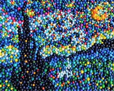 Escultura intitulada "The Starry Night" por Van Lanigh, Obras de arte originais, Argila do polímero