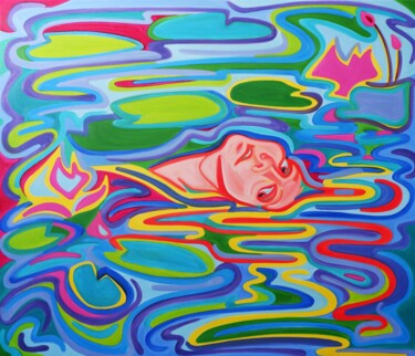 Картина под названием "Melting Down" - Van Lanigh, Подлинное произведение искусства, Масло Установлен на Деревянная рама для…