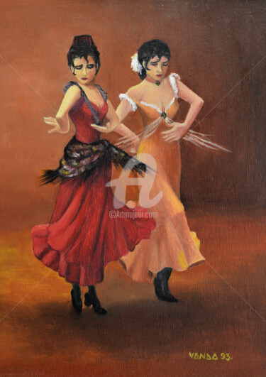 Pittura intitolato "Gitane" da Vanda Caminiti, Opera d'arte originale, Olio