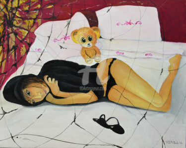 Картина под названием "La tela del ragno" - Vanda Caminiti, Подлинное произведение искусства, Масло