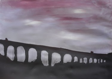 Painting titled "Aquaduct" by Vanda Estriga, Original Artwork, Acrylic