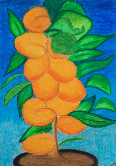 Drawing titled "Peaches" by Vanda Estriga, Original Artwork, Pastel