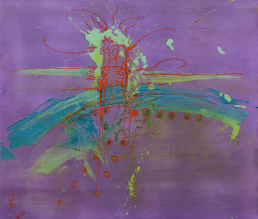 Painting titled "violet Italien 1" by Pascal Vandel, Original Artwork, Acrylic