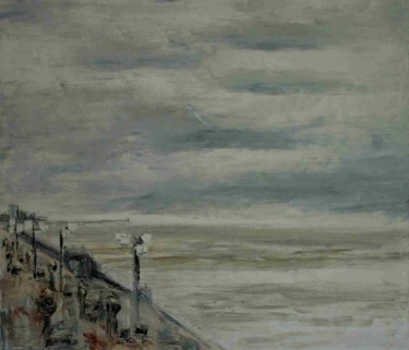 Peinture intitulée "Digue de mer" par Michel Van Den Bogaerde, Œuvre d'art originale