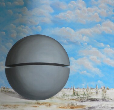 Pittura intitolato "Hommage à Magritte" da Michel Van Den Bogaerde, Opera d'arte originale, Olio