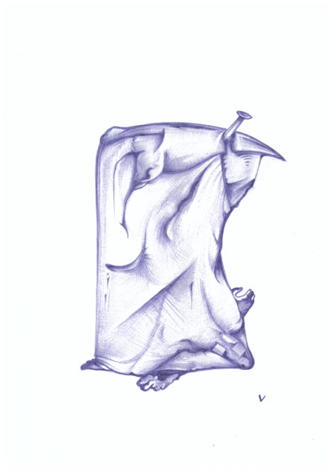 Рисунок под названием "Контринстинктивно н…" - Vanderbee, Подлинное произведение искусства, Шариковая ручка