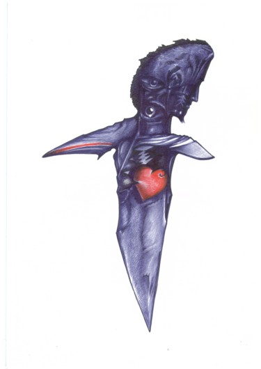 Рисунок под названием "Обламываю крылья. Н…" - Vanderbee, Подлинное произведение искусства, Шариковая ручка