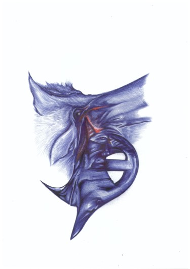 Drawing titled "Хитрый лис" by Vanderbee, Original Artwork, Ballpoint pen