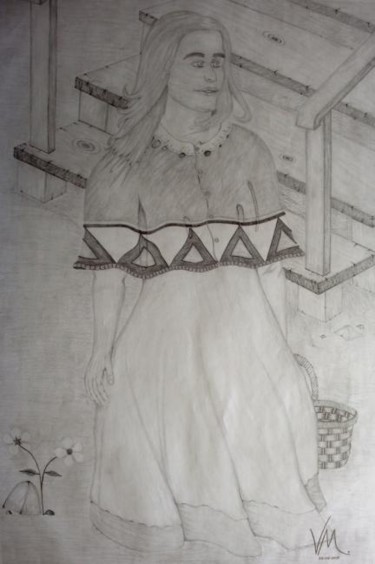 Desenho intitulada "Dama" por Vanderson Mota, Obras de arte originais, Lápis