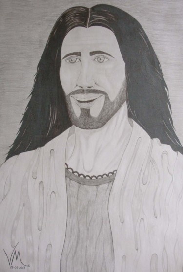 Desenho intitulada "Jesus" por Vanderson Mota, Obras de arte originais, Lápis