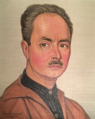 Painting titled "Autoportrait" by Vandervoodt René, Original Artwork, Oil