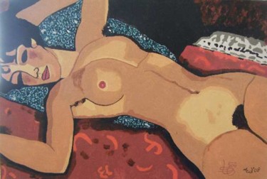 Painting titled "Nude Sdraiato" by Jaap Van Der Wijk, Original Artwork
