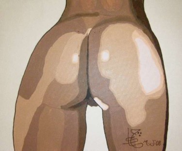 Painting titled "Naomi's Ass" by Jaap Van Der Wijk, Original Artwork, Oil