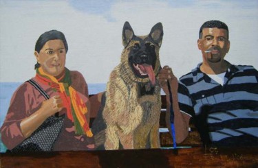 Painting titled "Nasser and Family" by Jaap Van Der Wijk, Original Artwork