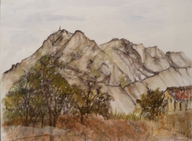 Peinture intitulée "montagne Sainte Vic…" par Vandorpe Amdv, Œuvre d'art originale, Aquarelle