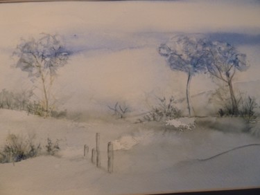 Peinture intitulée "paysage-de-neige.jpg" par Vandorpe Amdv, Œuvre d'art originale, Huile