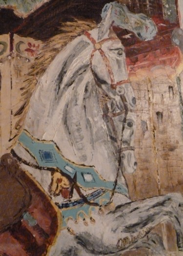 Peinture intitulée "Les chevaux de Carc…" par Vandorpe Amdv, Œuvre d'art originale, Huile