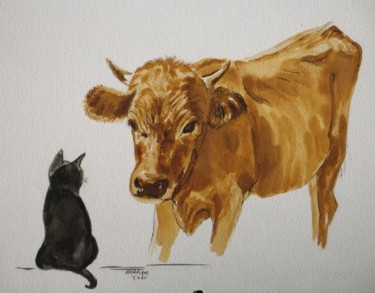 Peinture intitulée "2005-la-vache-de-ro…" par Vandorpe Amdv, Œuvre d'art originale