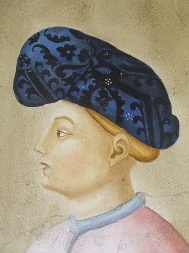 Painting titled "Homme chapeau bleu" by Véronique Van Eetvelde, Original Artwork, Other