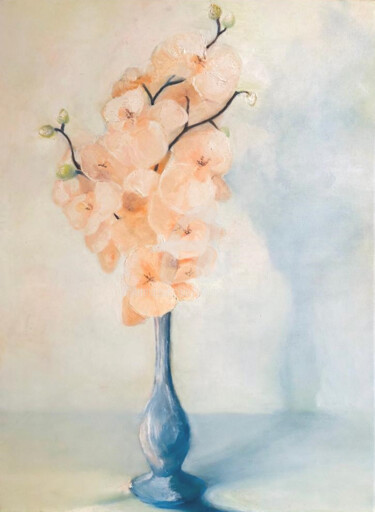 Painting titled "Bouquet" by Vanessa Baegne, Original Artwork, Oil Mounted on Wood Stretcher frame