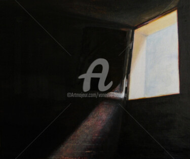 Schilderij getiteld "Au jour de l'épreuve" door Vanessa Baegne, Origineel Kunstwerk, Olie Gemonteerd op Frame voor houten br…