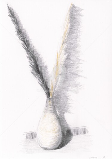 Rysunek zatytułowany „Vase” autorstwa Vanessa Baegne, Oryginalna praca, Ołówek