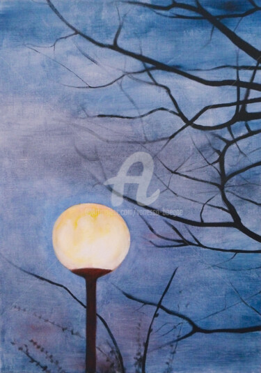 Peinture intitulée "Crépuscule" par Vanessa Baegne, Œuvre d'art originale, Huile Monté sur Châssis en bois