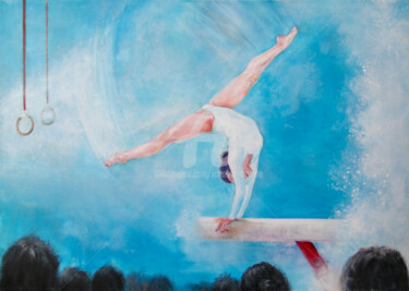 Pintura titulada "La gymnastique, spo…" por Vanessa Baegne, Obra de arte original, Acrílico Montado en Bastidor de camilla d…