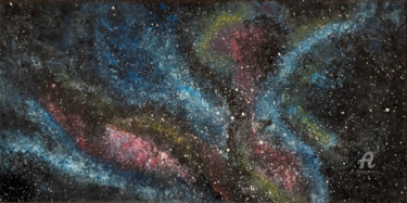 Painting titled "Nebula" by Vanessa Bionnier, Original Artwork, Acrylic Mounted on Wood Stretcher frame