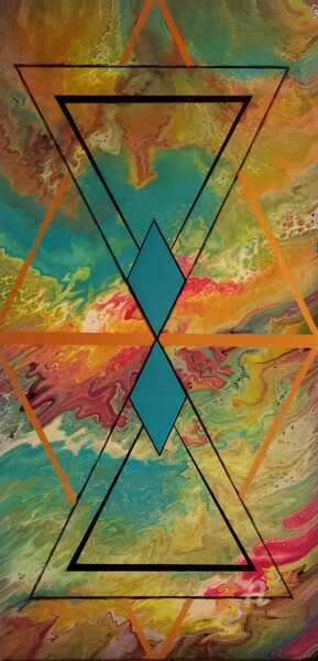 Painting titled "Vibration 2" by Vanessa Bionnier, Original Artwork, Acrylic Mounted on Wood Stretcher frame