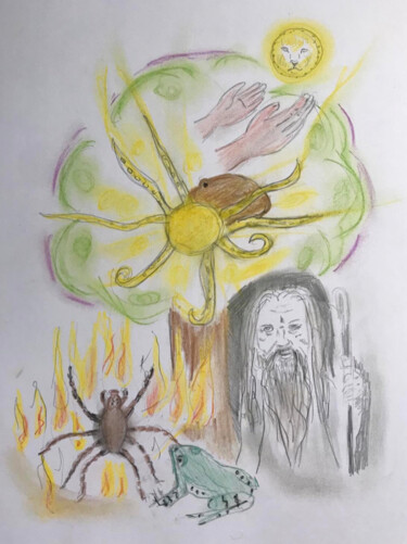 Drawing titled "Healer" by Vanessa Escalante, Original Artwork, Pastel