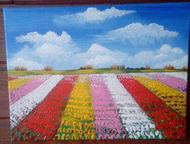 Pintura intitulada "La vie de les tulip…" por Vanessa Garcia Artunedo, Obras de arte originais, Acrílico