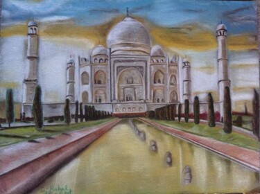 Drawing titled "Taj mahal" by Vanessa Garcia Artunedo, Original Artwork, Pastel